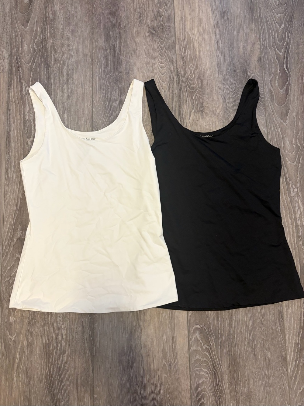 Frank and Oak Scoop Neck Tank Top - Black and White